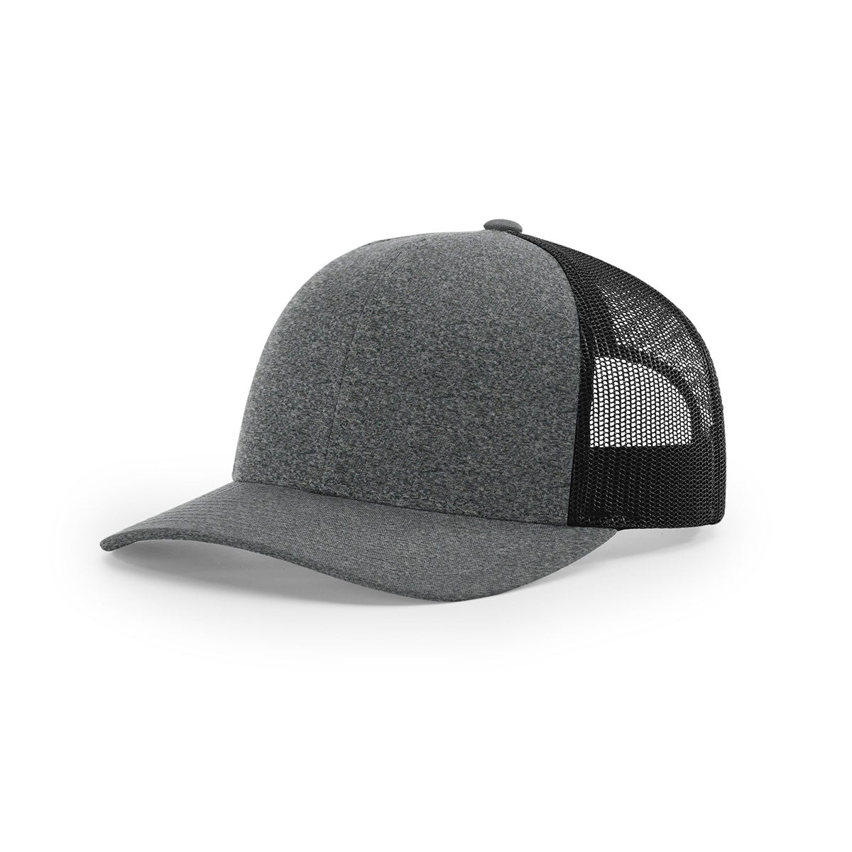 Richardson Black Heather/Black Mesh Back Low Profile Trucker Hat - Perfect for Sports Events