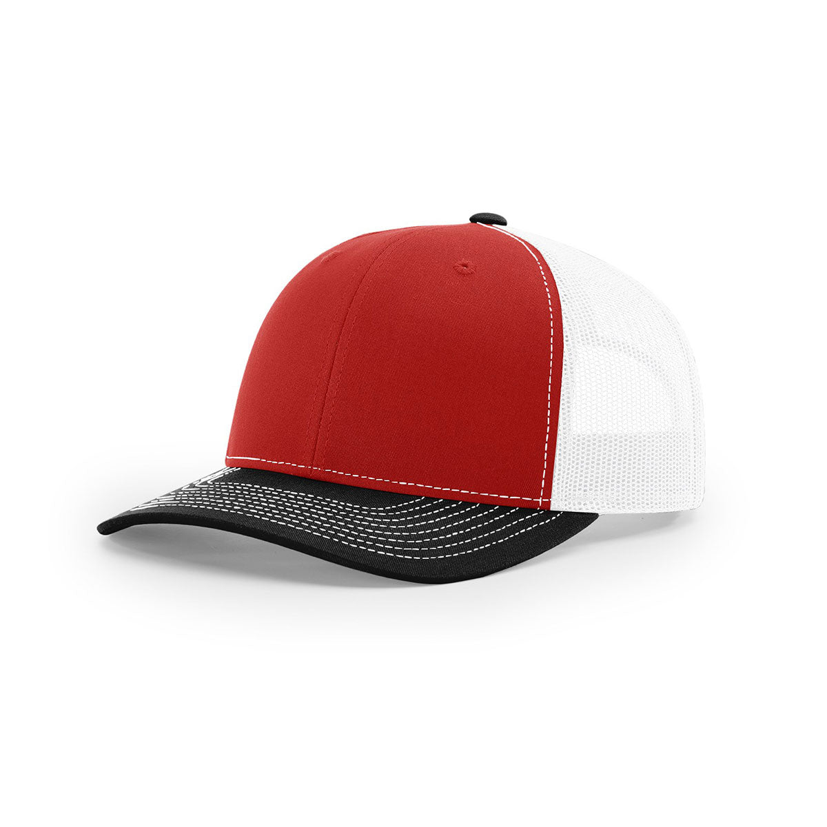 Richardson Stunning Red/White/Black Mesh Back Tri - Colors Trucker Hat