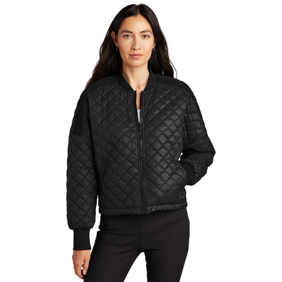 Mercer+Mettle Women's Stunning Deep Black Boxy Quilted Jacket
