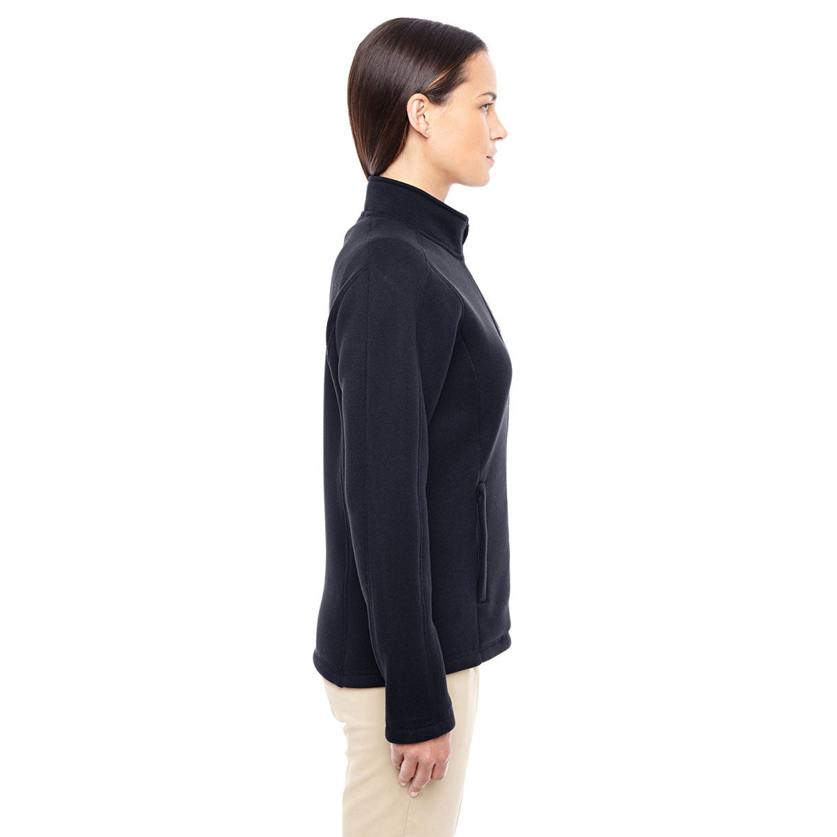 Devon & Jones Women's Stunning Black Bristol Full-Zip Sweater Fleece Jacket