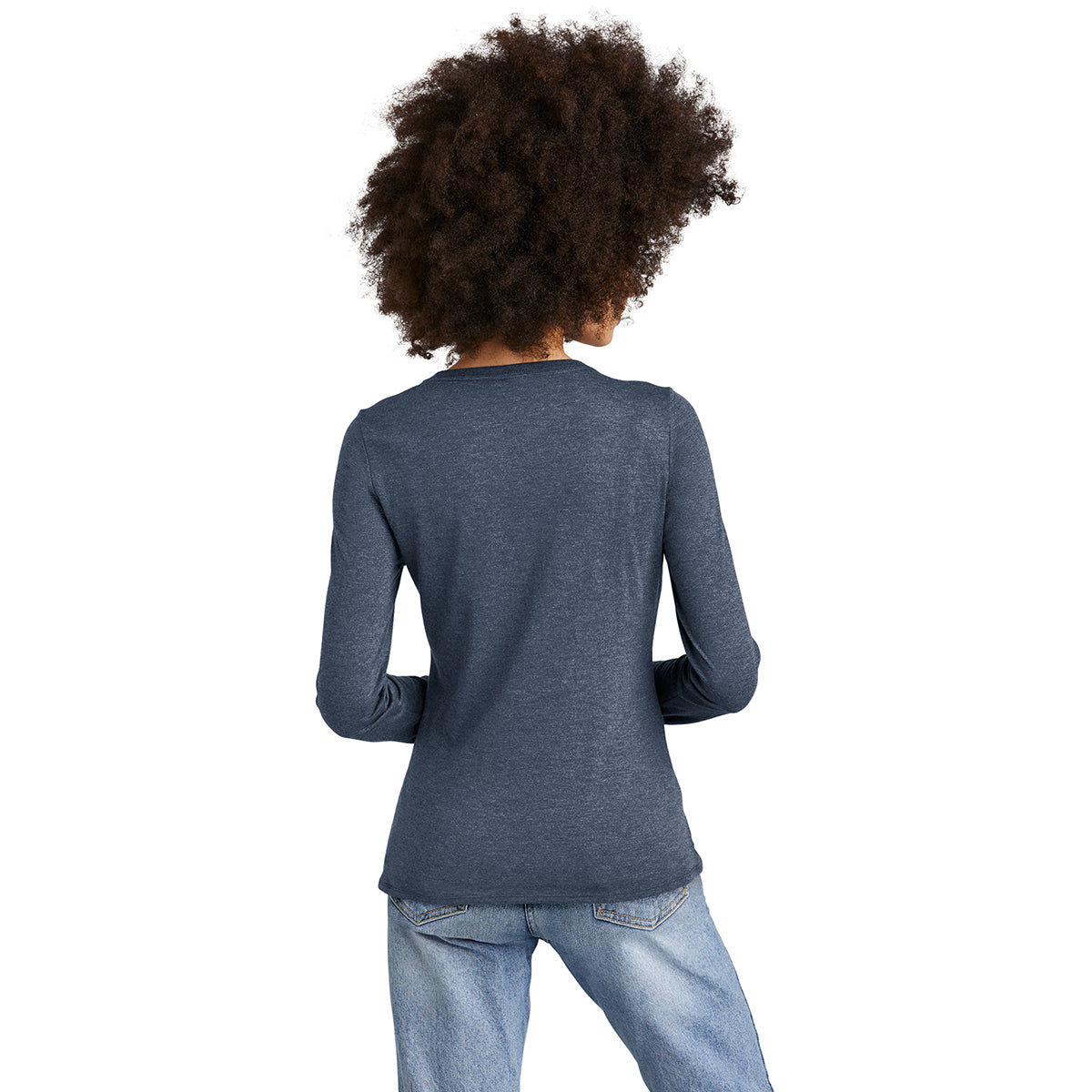 District Women's Navy Frost Perfect Tri Long Sleeve V-Neck Tee: The Ideal Employee Gift