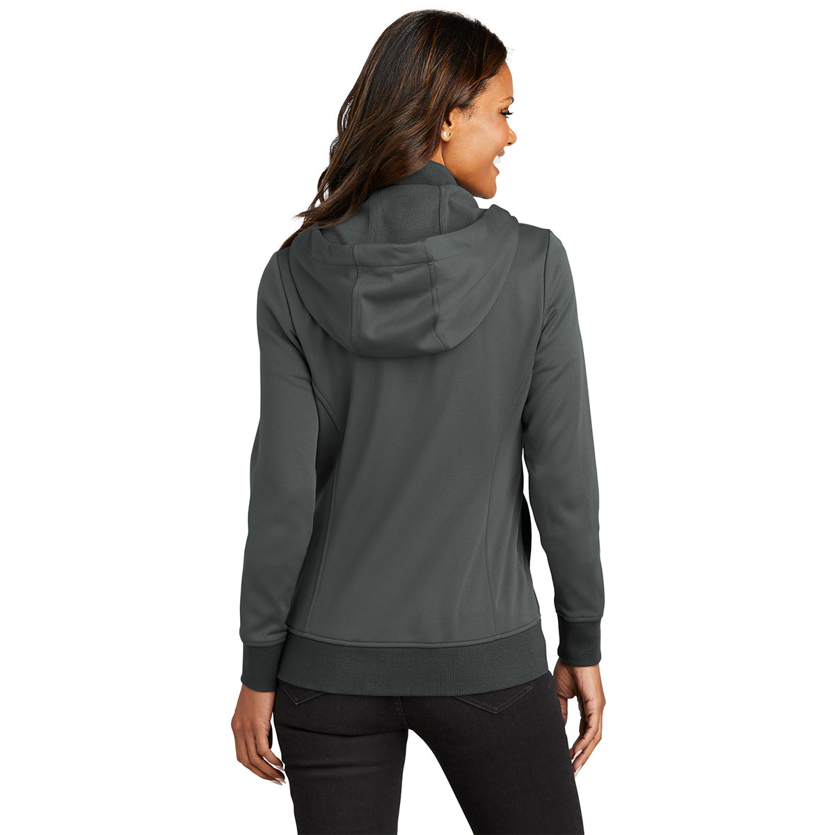 Port Authority Women's Stunning Graphite Smooth Fleece Hooded Jacket