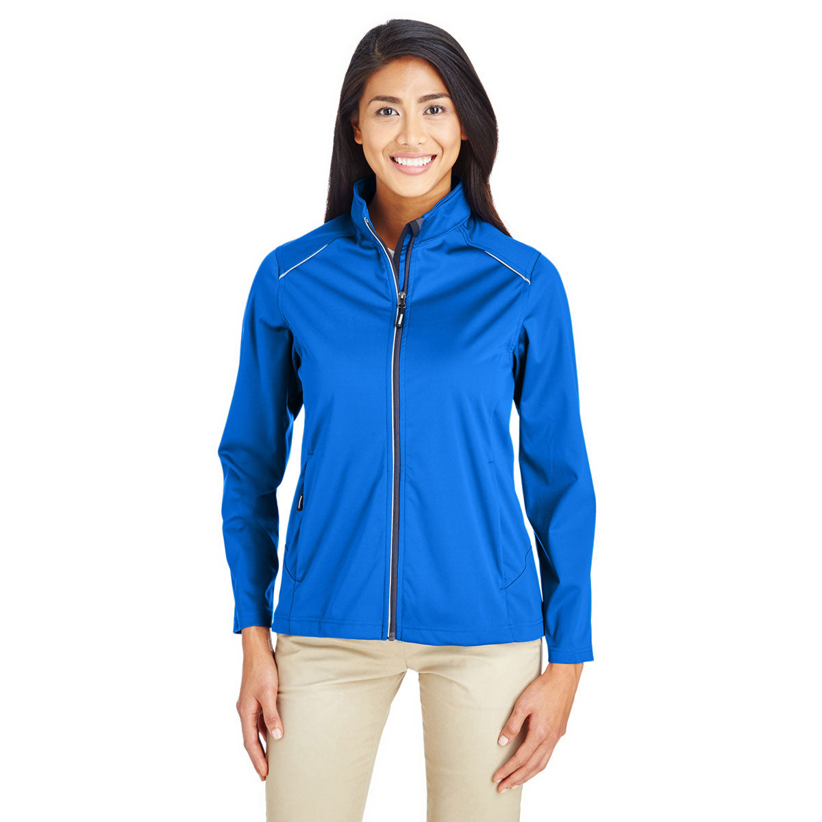 Core 365 Women's True Royal Techno Lite Three-Layer Knit Tech Shell - The Ultimate Corporate Activewear