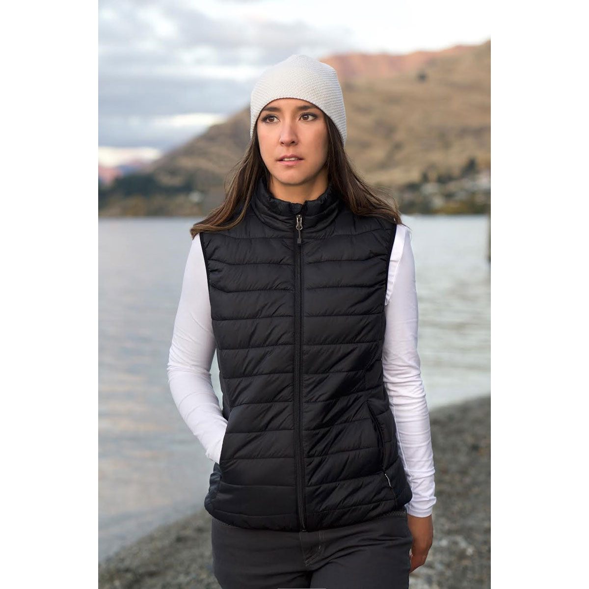 Landway Women's Stunning Black Puffer Polyloft Vest