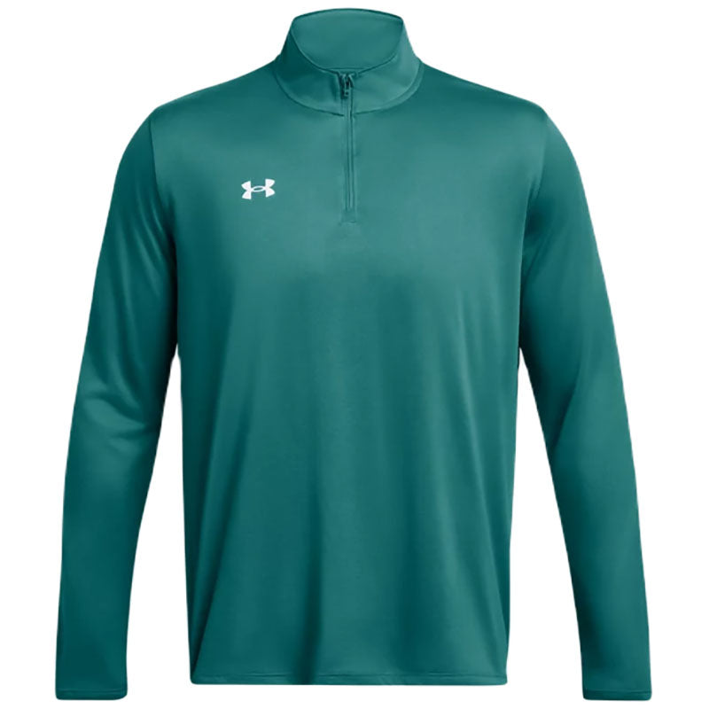 Under Armour Men's Coastal Teal/White Team Tech 1/4 Zip - Stand Out in Style!