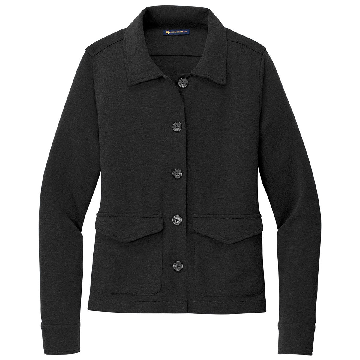 Brooks Brothers Women's Stylish Black Heather Mid - Layer Stretch Button Jacket