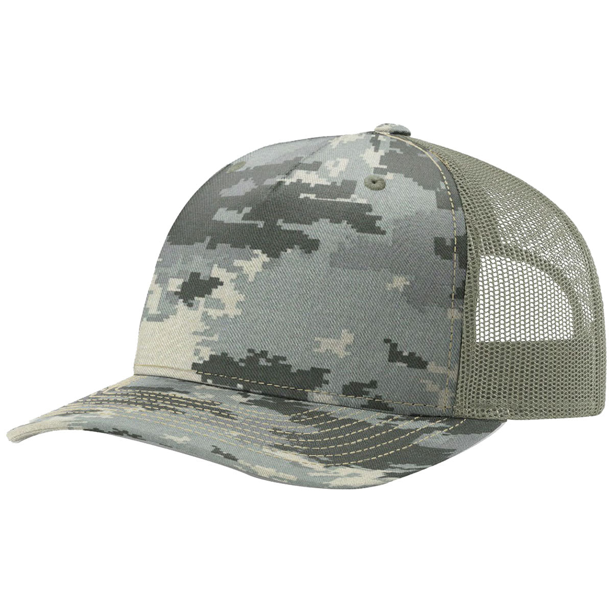 Richardson Digital Camo/Light Green 5-Panel Trucker Hat - Ideal for Outdoor Enthusiasts