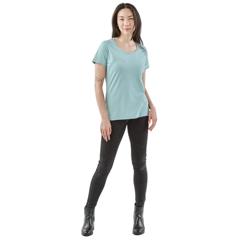 Stormtech Women's Ice Blue Heather Equinox Short Sleeve Tee - Comfort & Style Combined