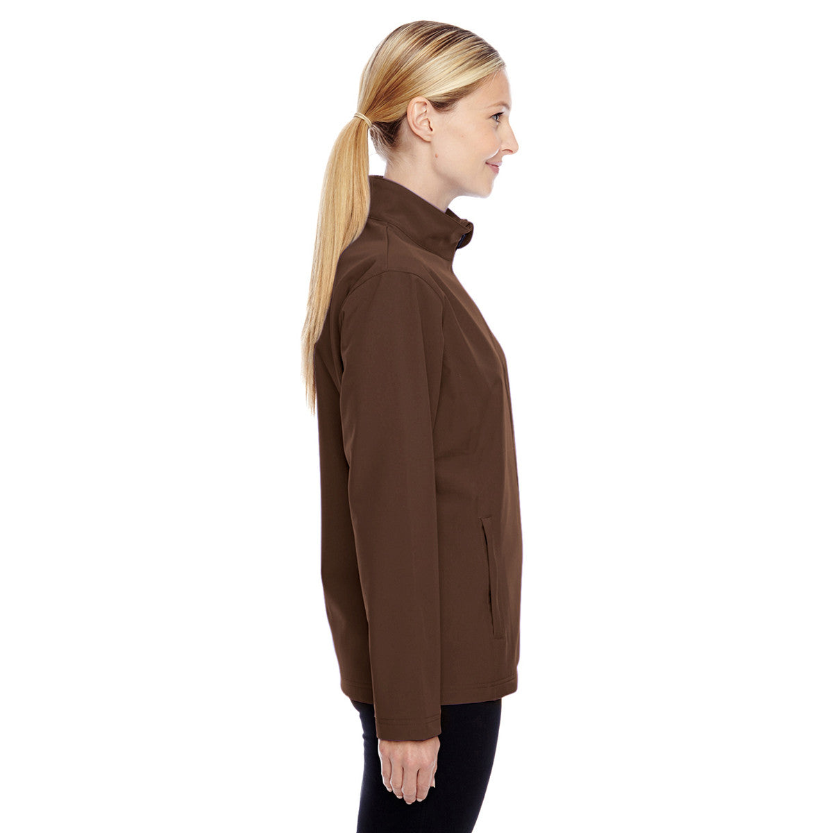 Team 365 Women's Dark Brown Fashionable Soft Shell Sport Jacket