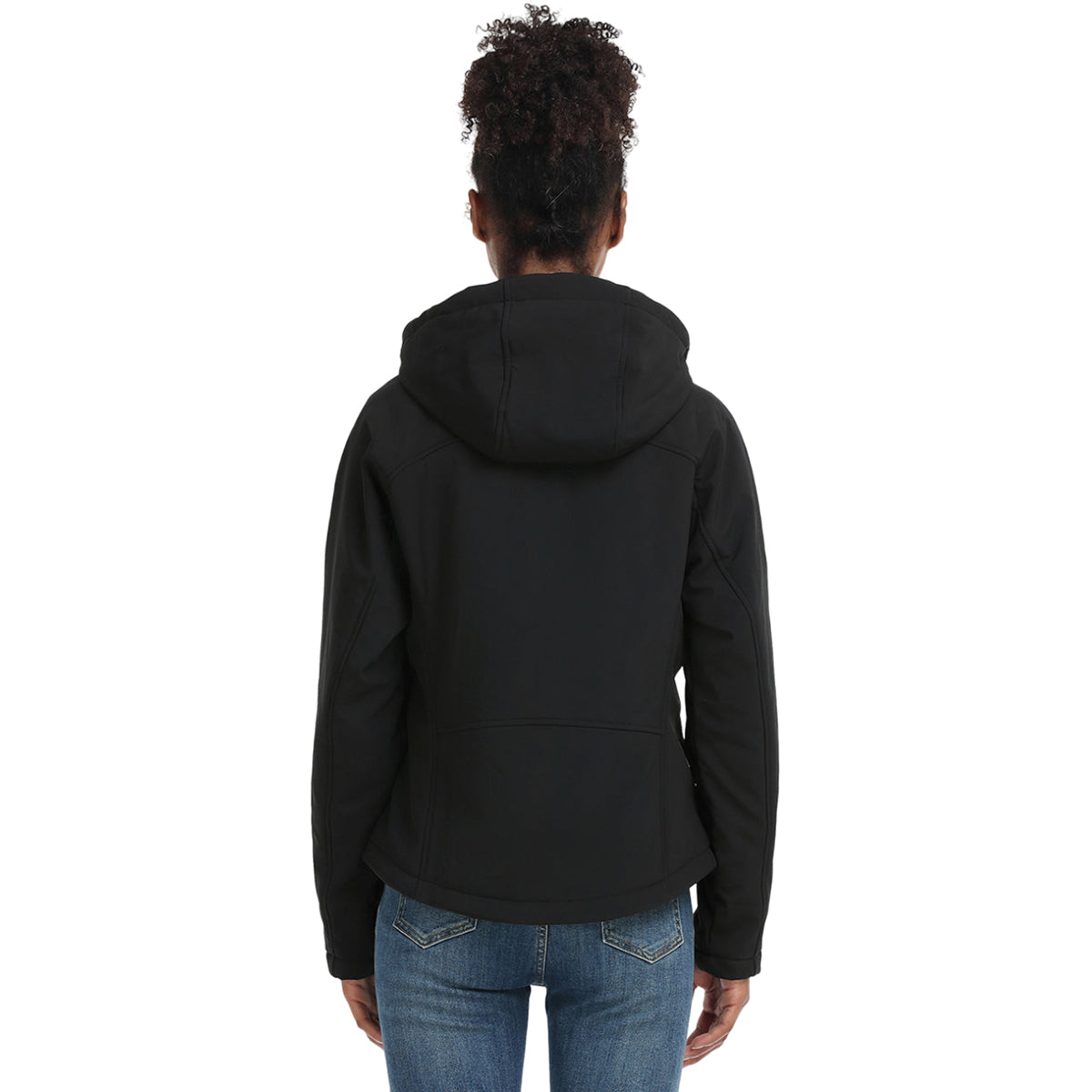 Ororo Women's Stylish Black Heated Jacket with Red Zipper