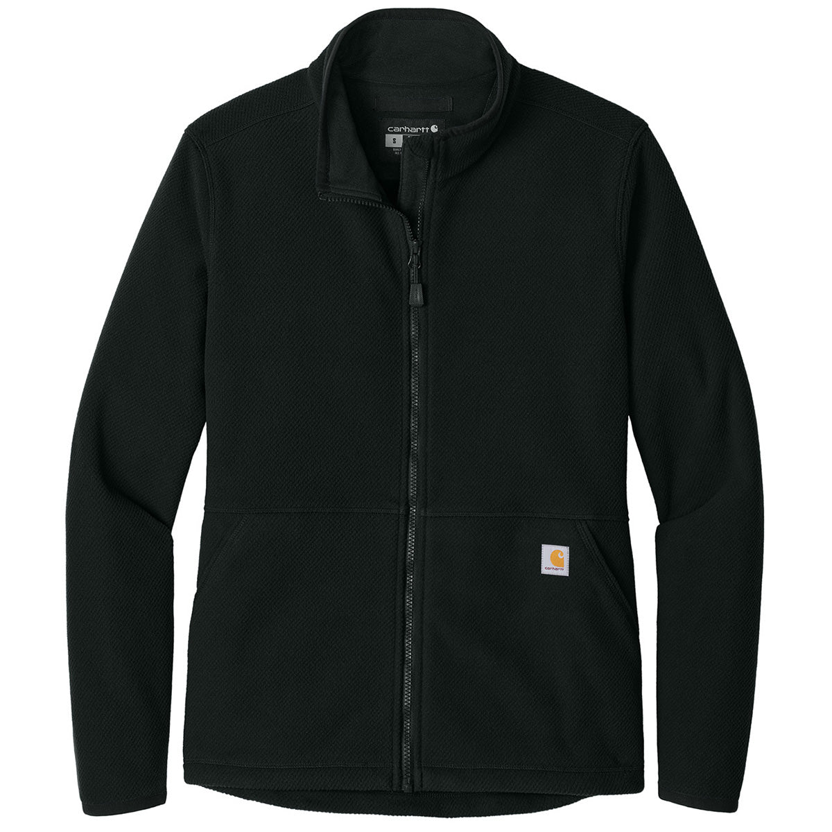 Carhartt Women's Cozy Black Textured Full-Zip Fleece Jacket