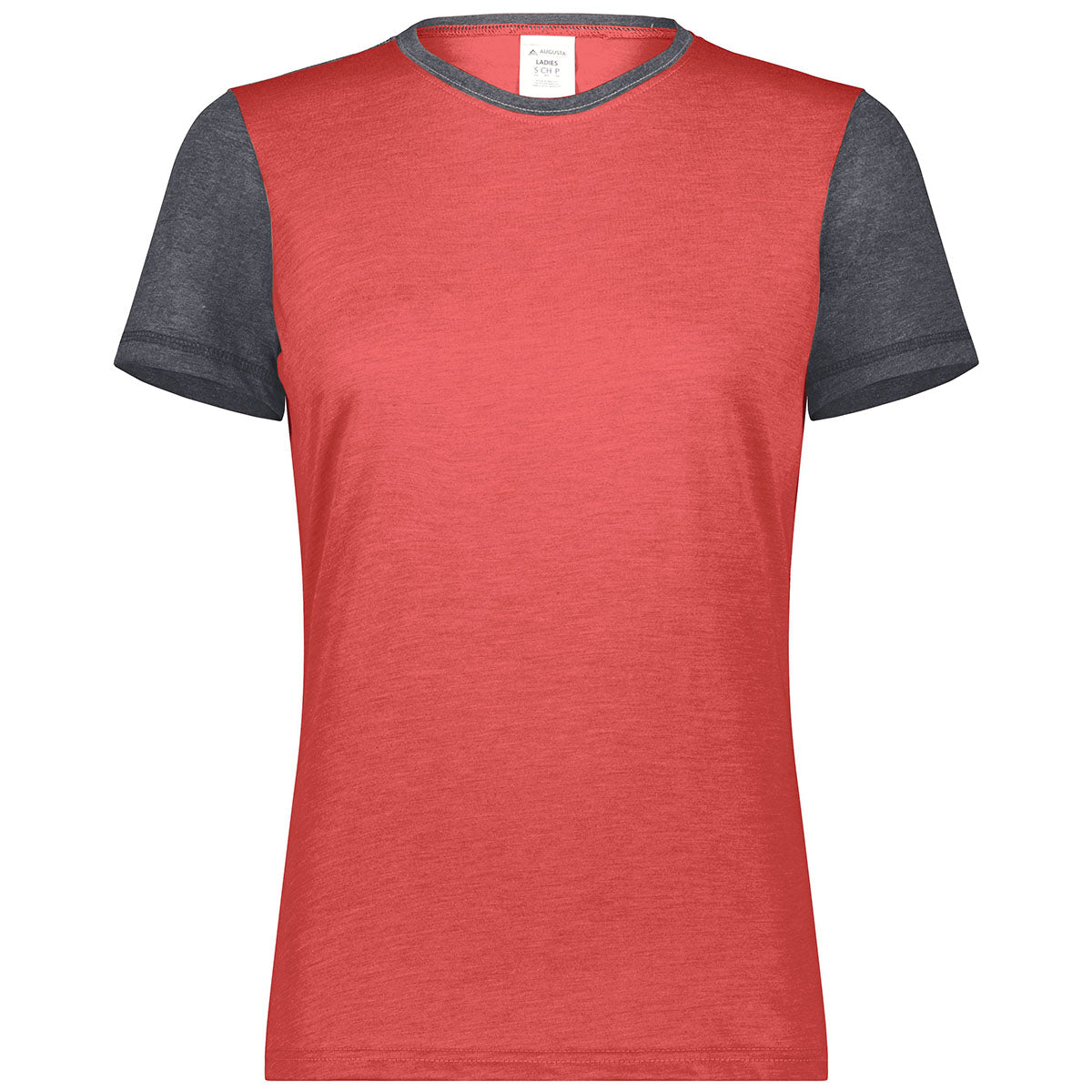 Augusta Sportswear Women's Gameday Vintage Ringer Tee: Scarlet/Carbon Heather