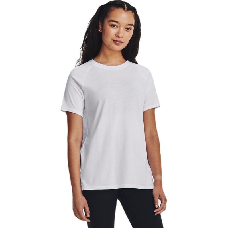 Under Armour Women's Stunning White/Steel Athletic Short Sleeve Sweatshirt
