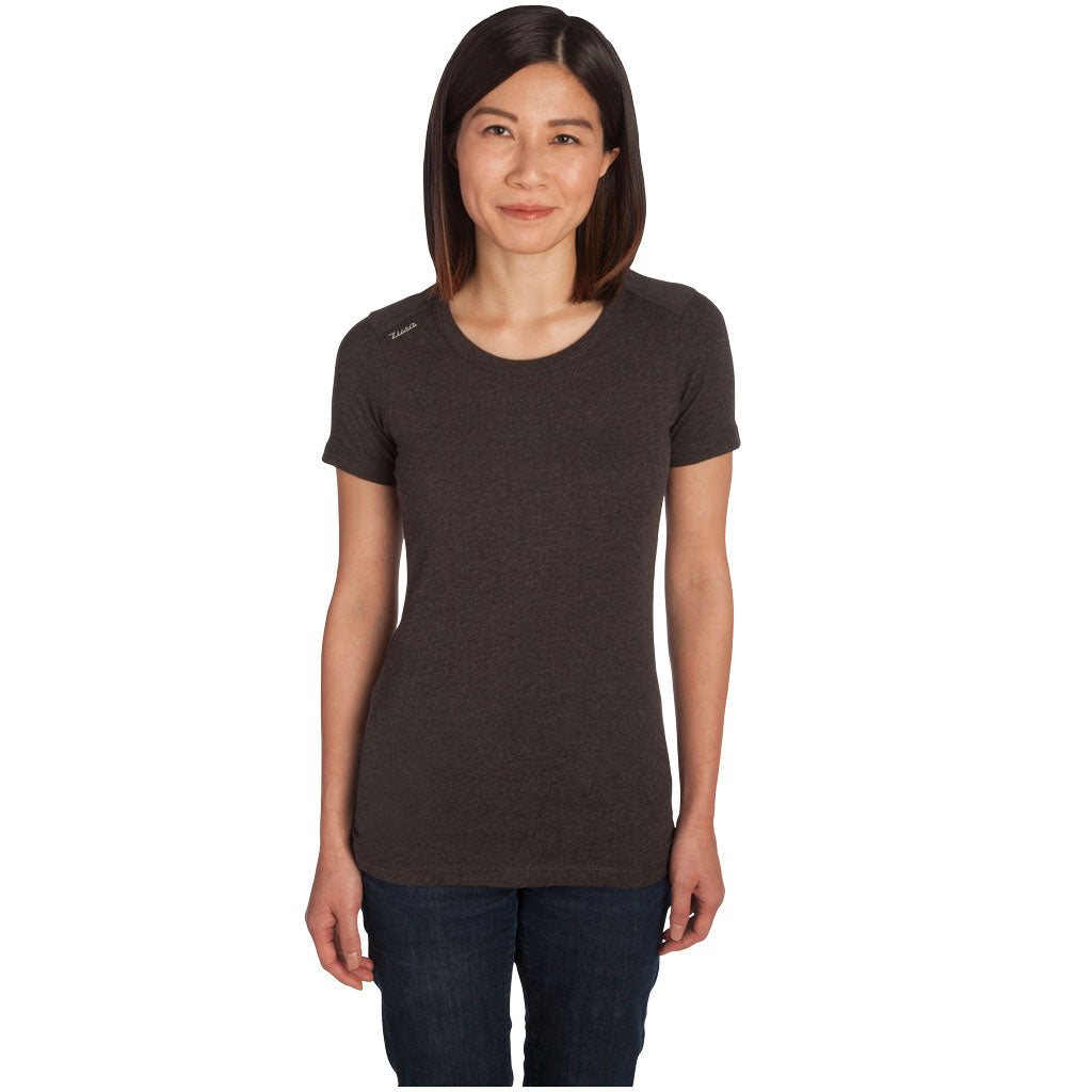 Zusa Women's Stunning Black Heather Peachy Tee