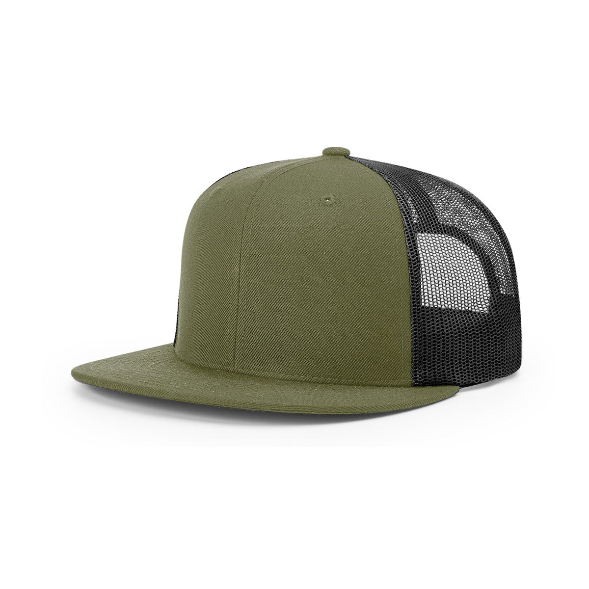 Richardson Loden/Black Mesh Back Wool Blend Flatbill Trucker Hat: Elevate Your Brand!