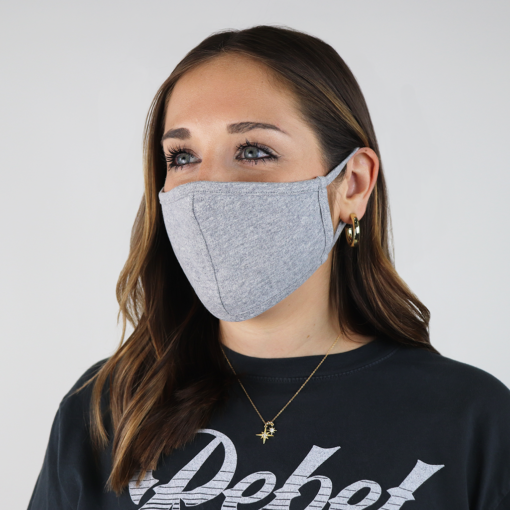 Zusa Grey Heather Peachy 2-Ply Stylish Face Cover