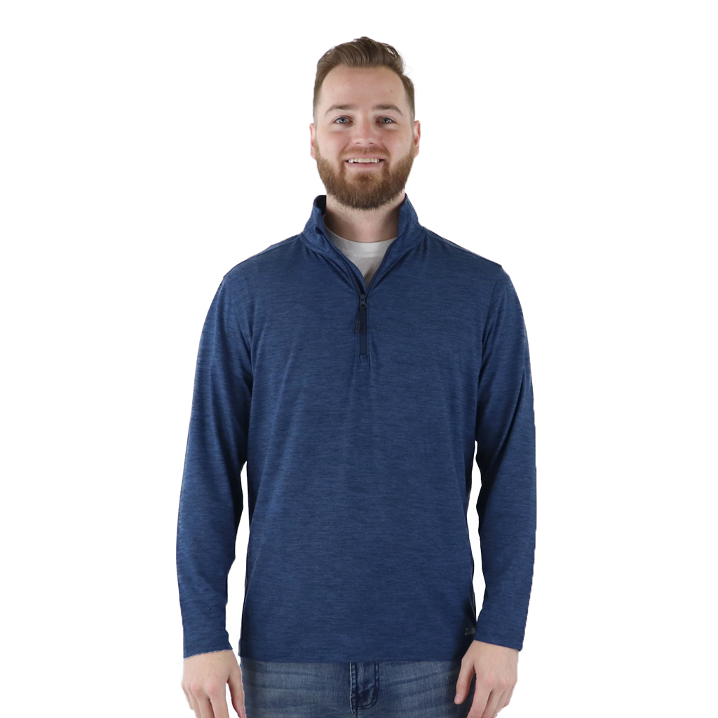 Zusa Men's Navy Heather Brisk Quarter Zip - Your Ideal Activewear