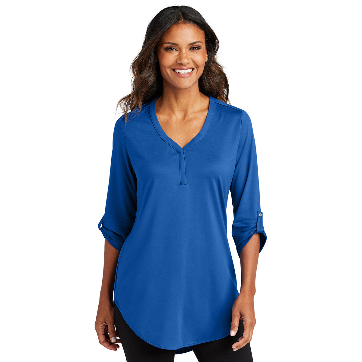 Port Authority Women's True Blue City Stretch 3/4-Sleeve Tunic: A Fashionable Must-Have!