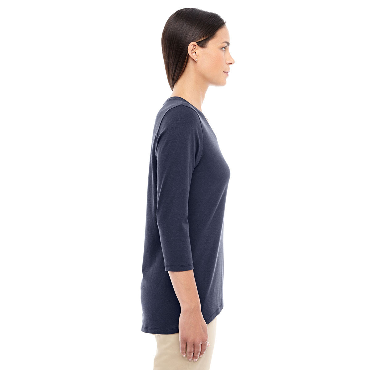 Devon & Jones Women's Navy V-Neck Top: The Perfect Fit for Style!