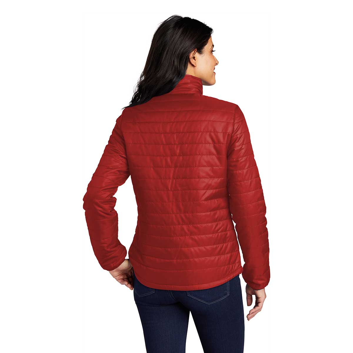 Port Authority Women's Stunning Fire Red/Graphite Packable Puffy Jacket