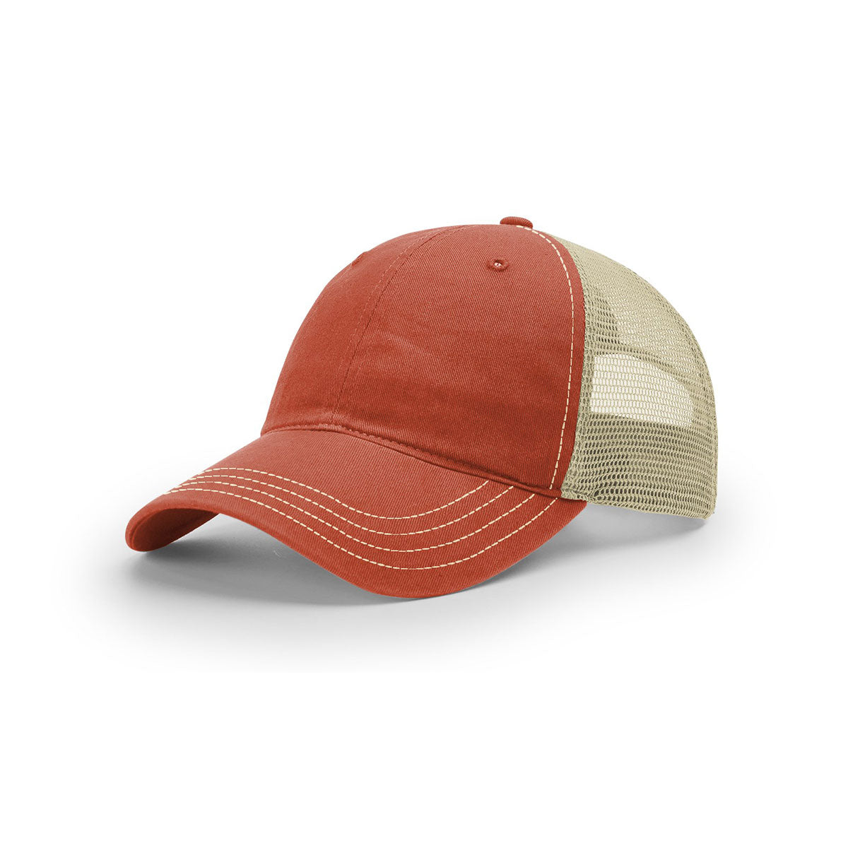 Richardson Texas Orange/Khaki Mesh Back Split Garment Washed Trucker Hat - The Ultimate Outdoor Accessory