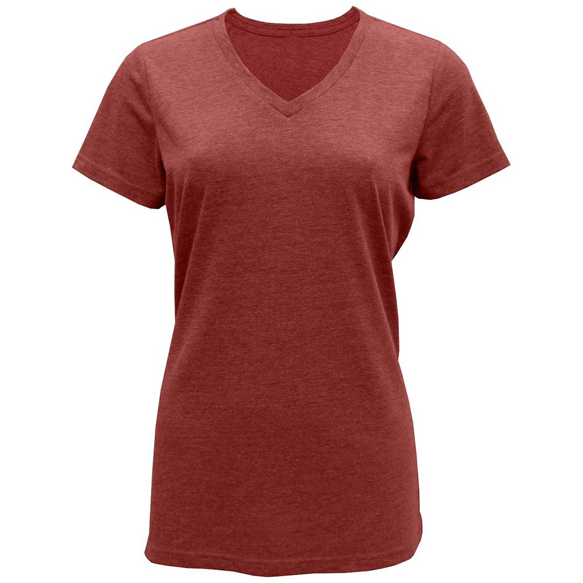 BAW Women's Stunning Cardinal Tri-Blend V-Neck T-Shirt