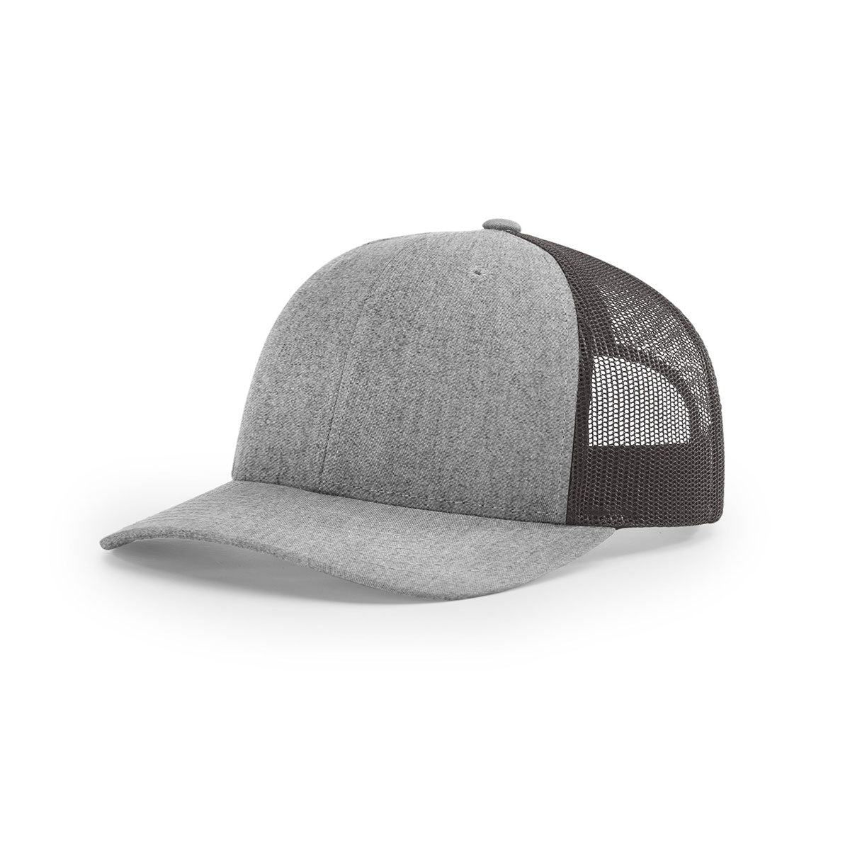 Richardson Heather Grey/Dark Charcoal Mesh Back Split Low Pro Trucker Hat - Ideal for Brand Exposure