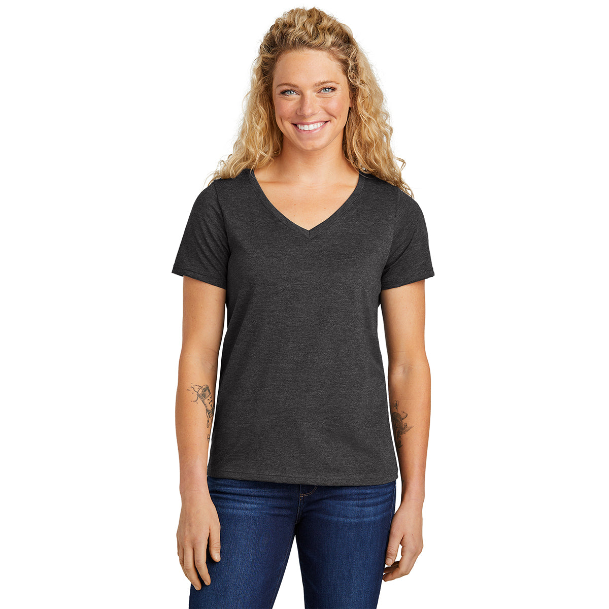 Volunteer Knitwear Women's Dark Heather Grey V-Neck Tee: A Must-Have Daily Essential