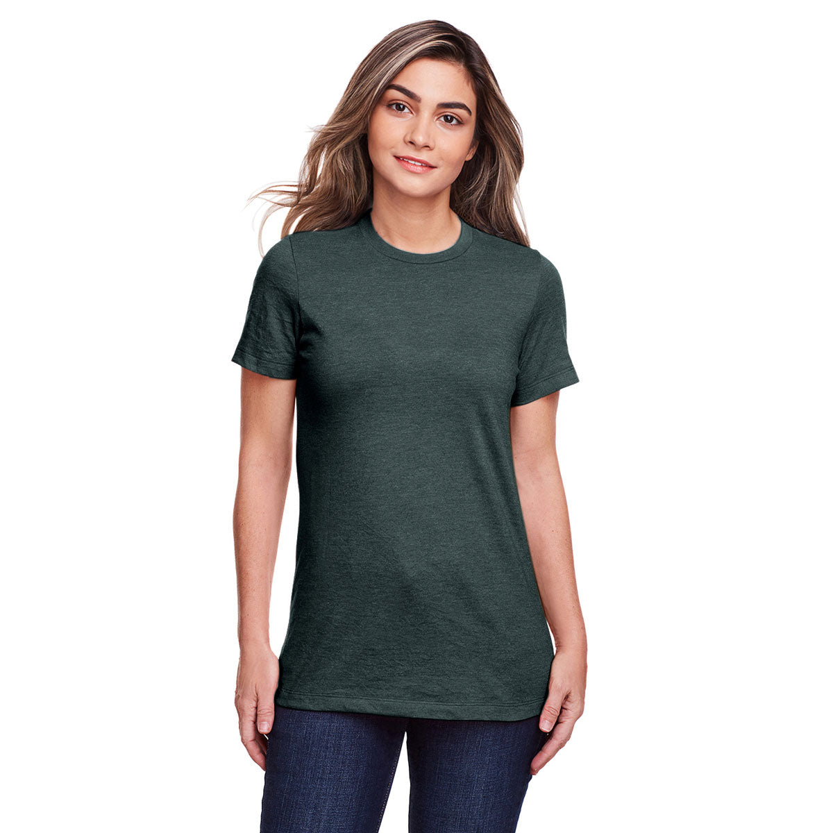 Gildan Women's Alluring Steel Blue Softstyle CVC T-Shirt