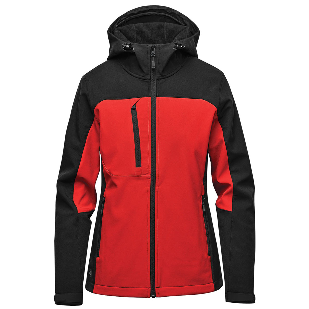 Stormtech Women's Stunning Bright Red/Black Cascades Softshell Hoody - Conquer the Outdoors!