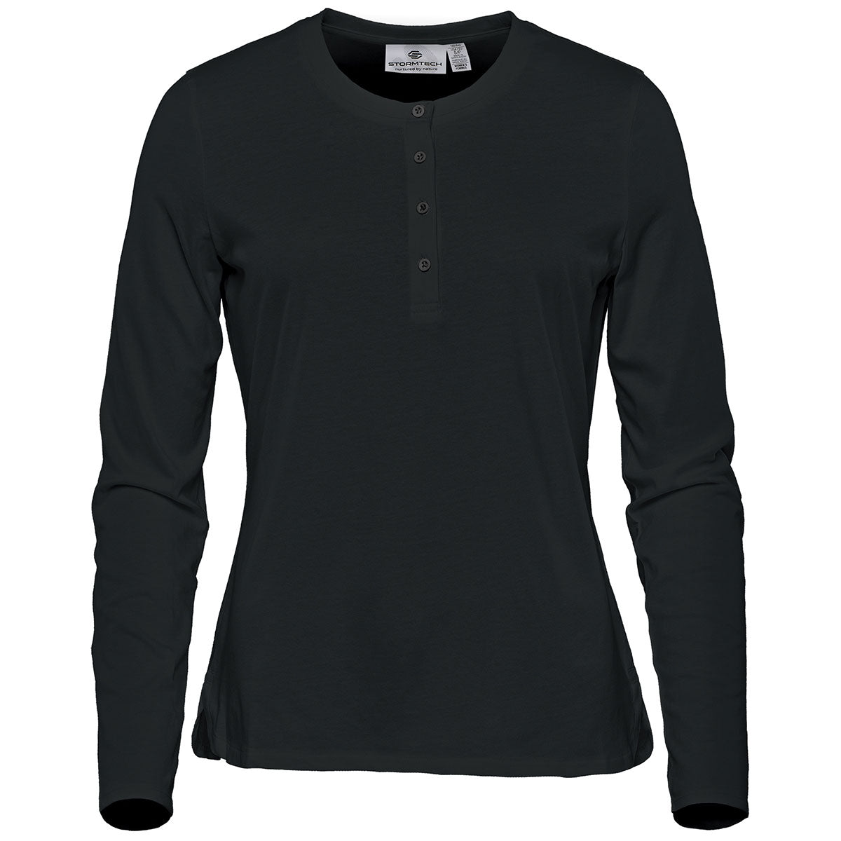 Stormtech Women's Stylish Black Torcello Long Sleeve Henley - Unleash Your Versatility!