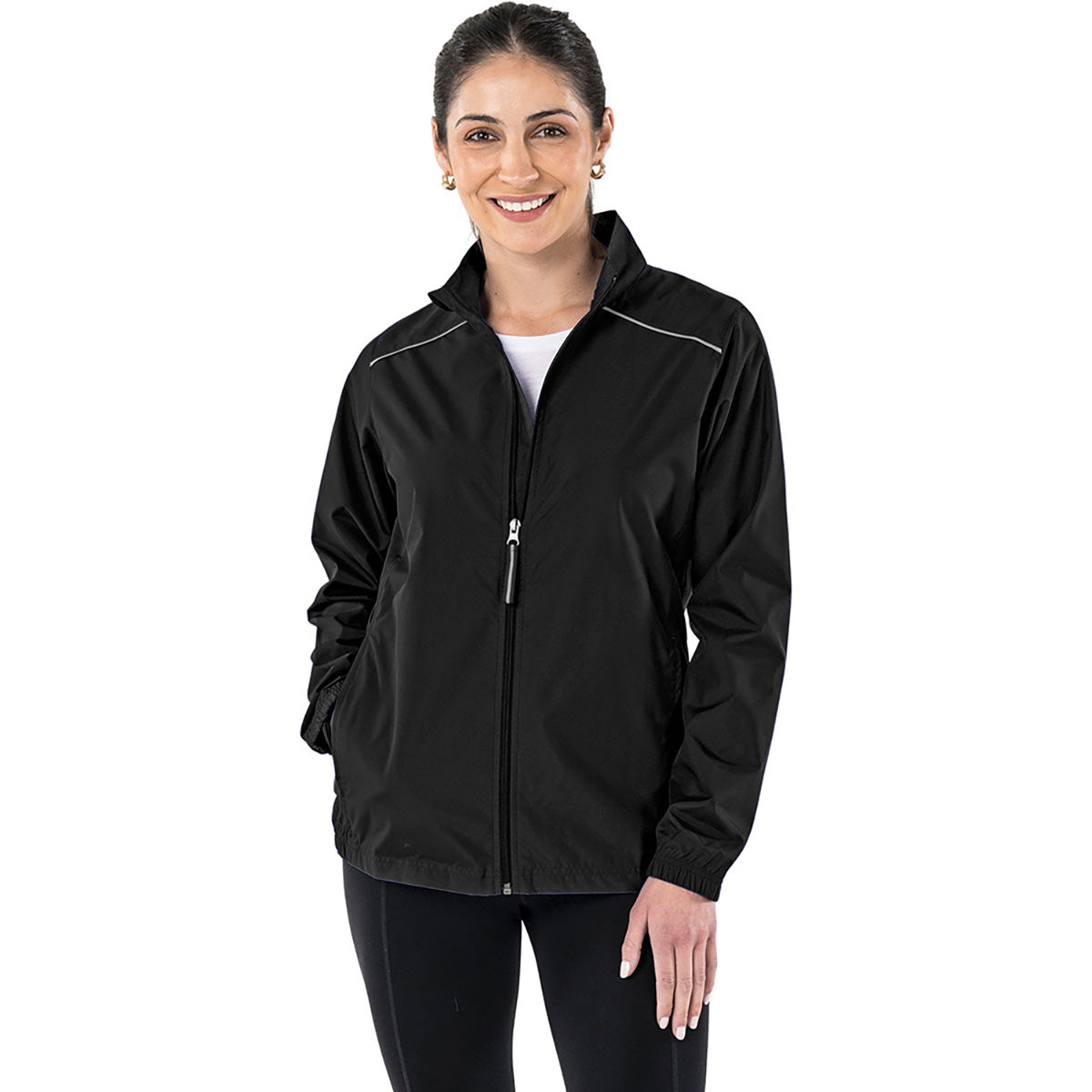 Charles River Women's Black Skyline Pack-N-Go Reflective Jacket - Show Your Team Spirit!
