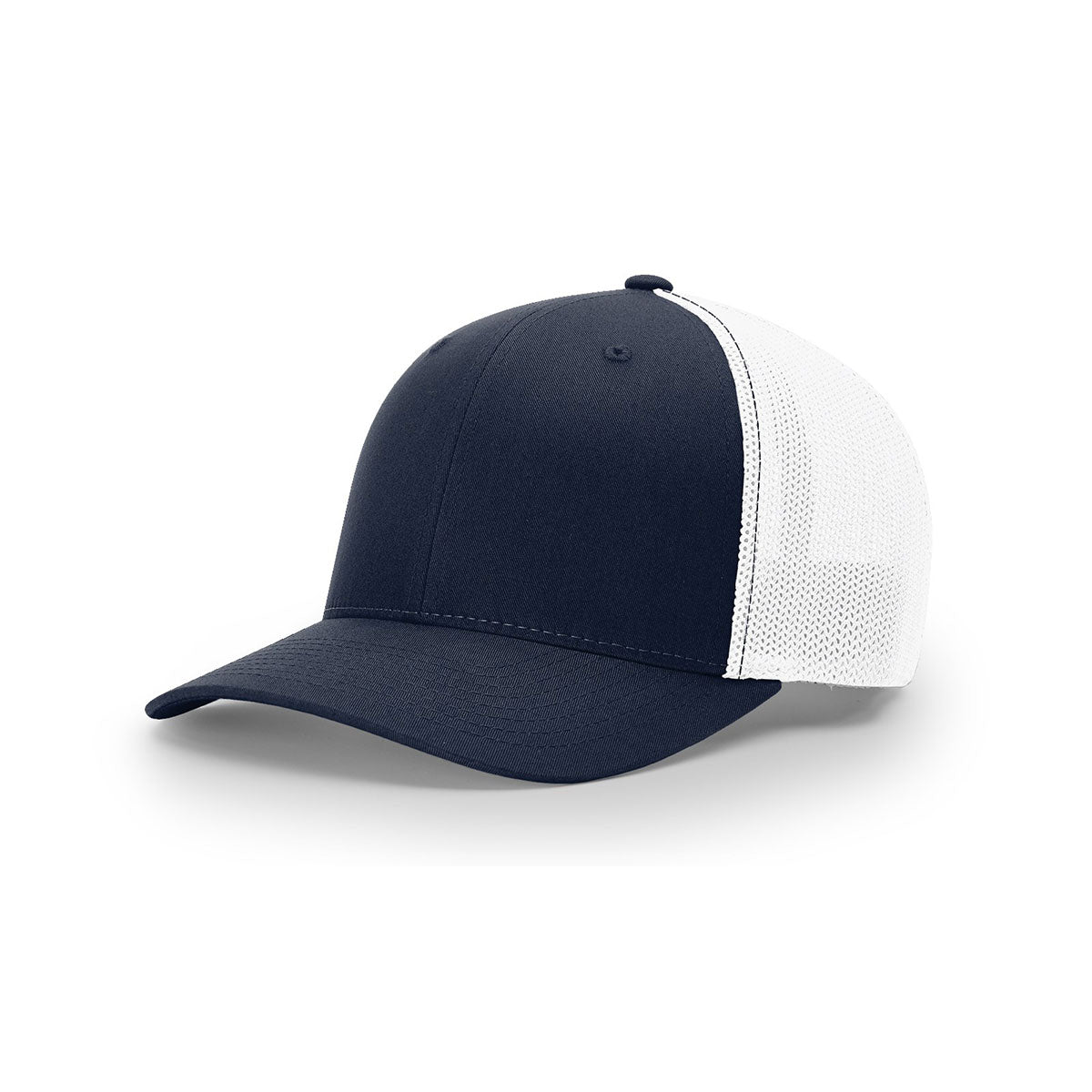 Richardson Navy/White R-Flex Mesh Back Split Trucker Hat - Promote Your Brand!