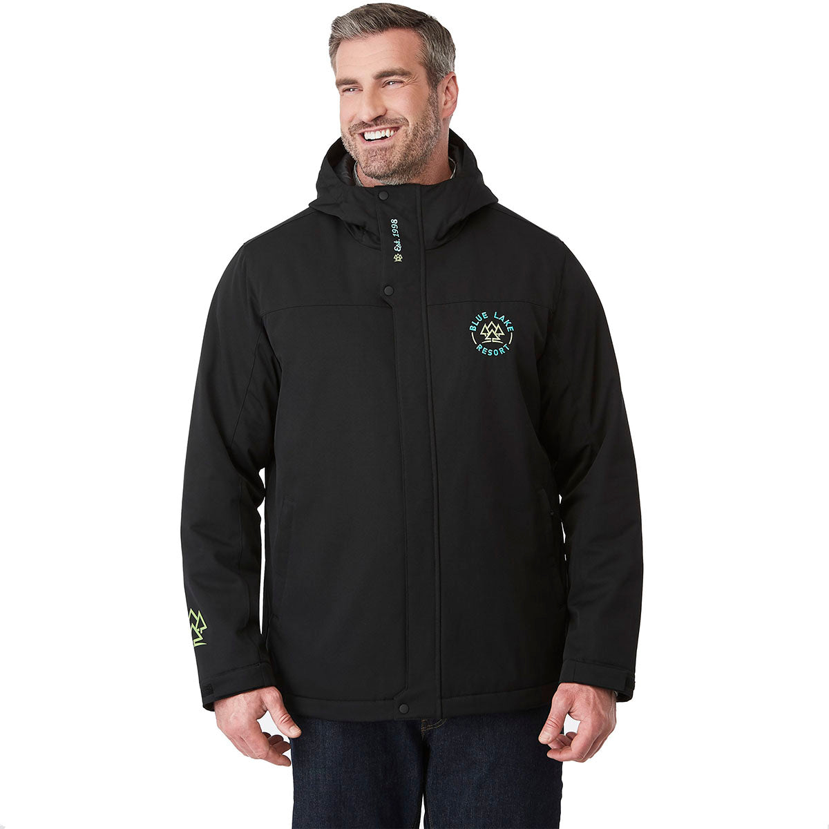 Elevate Men's Black Lena Eco Water-Repellent Insulated Hooded Jacket: Your Ultimate Cold-Weather Companion