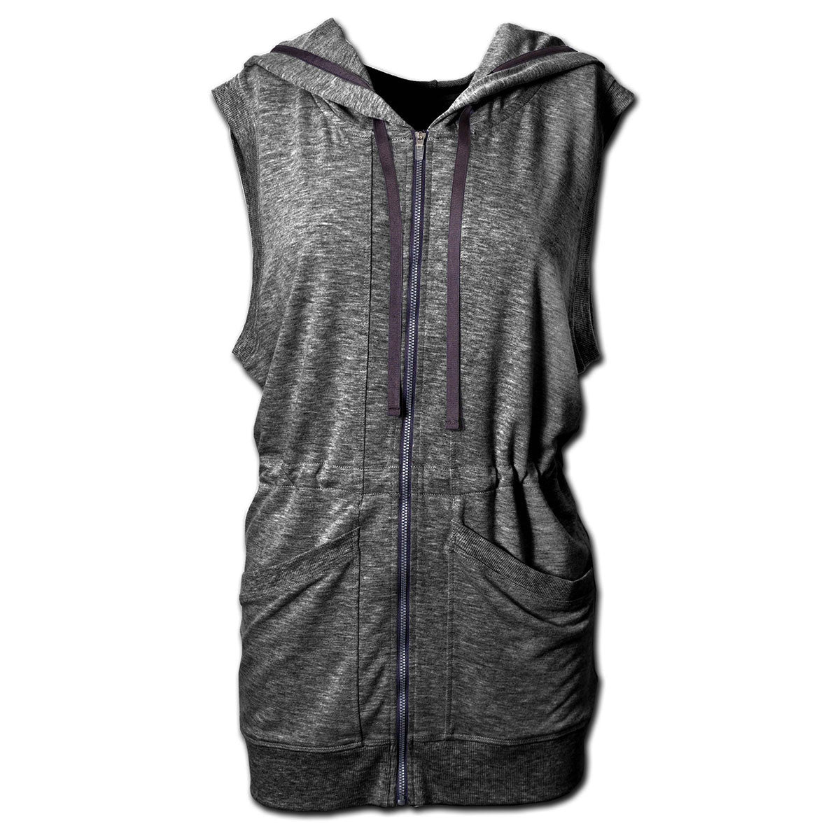 BAW Women's Stylish Heather Black Tunic Vest: A Must - Have for Active Ladies