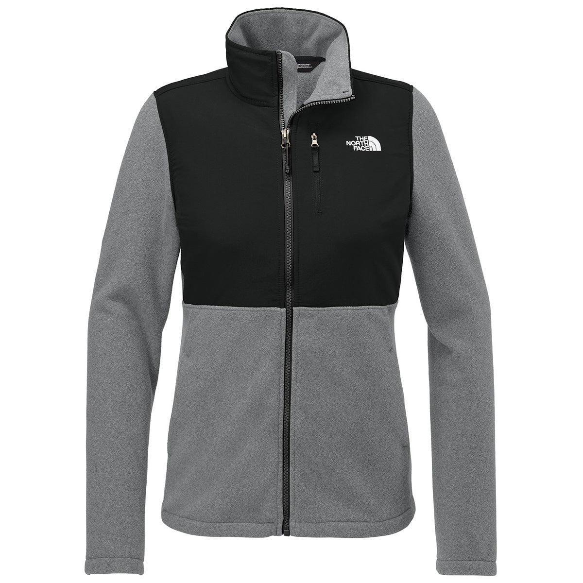 The North Face Women's Highest Peak Full-Zip Fleece Jacket in Medium Grey Heather & Black