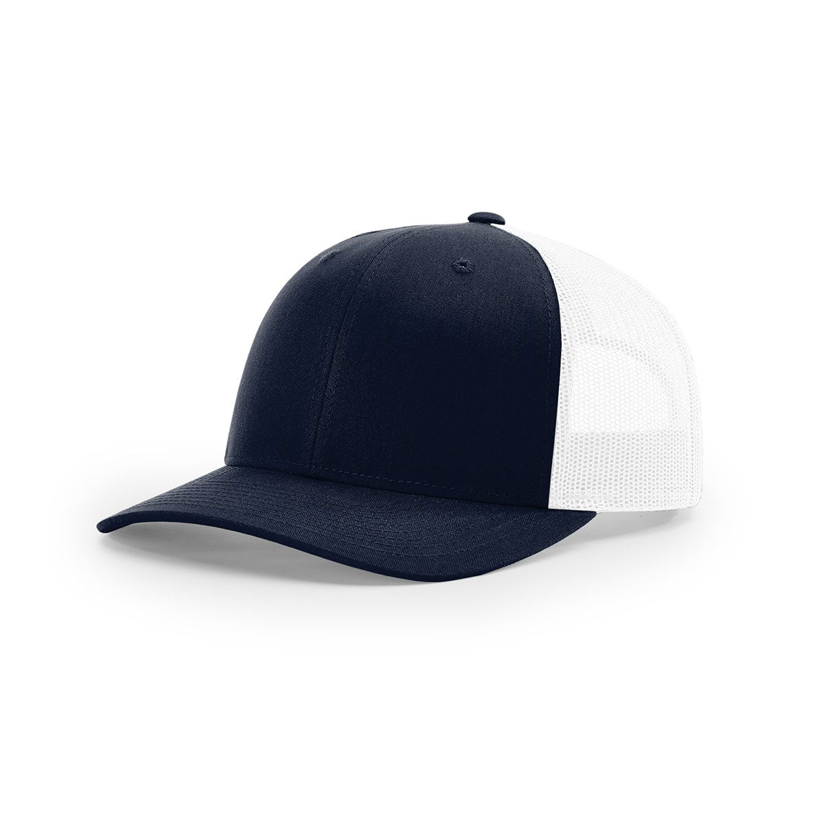 Richardson Navy/White Low-Pro Trucker Hat with Mesh Back Split