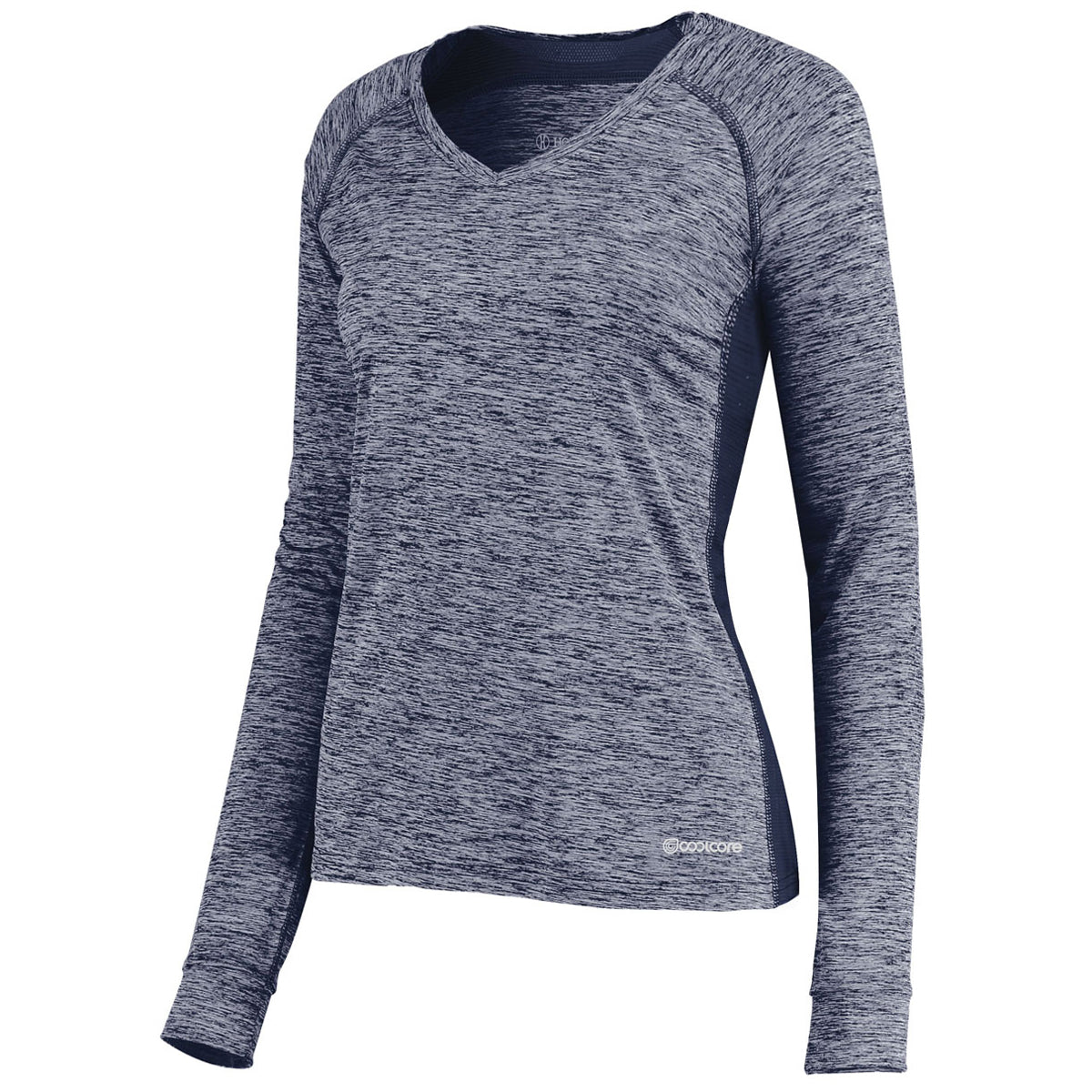 Holloway Women's Navy Heather Electrify Coolcore Long Sleeve Tee: A Stylish and Functional Top