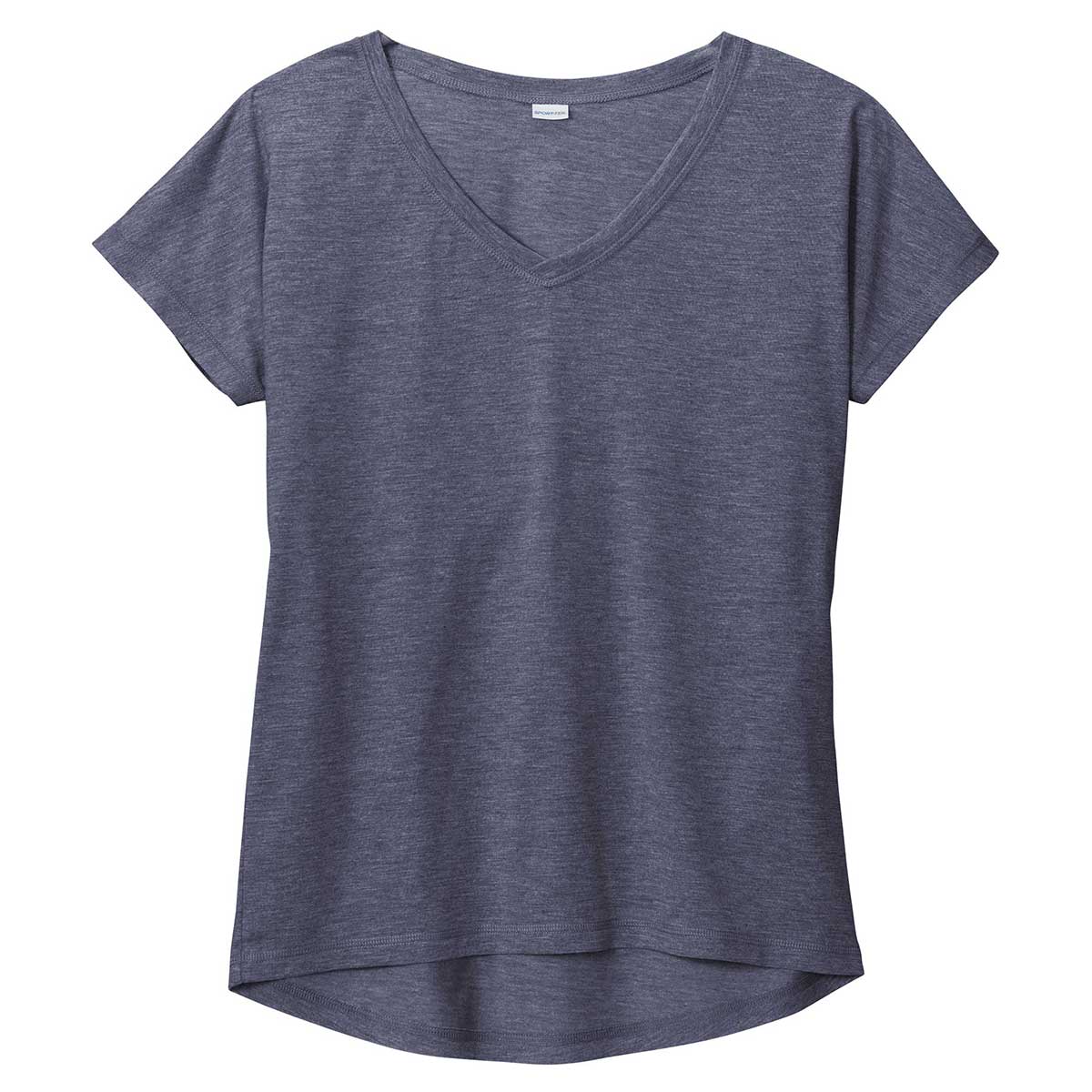 Sport-Tek Women's True Navy Heather PosiCharge Tri-Blend Wicking Dolman Tee - The Ultimate Comfort Tee