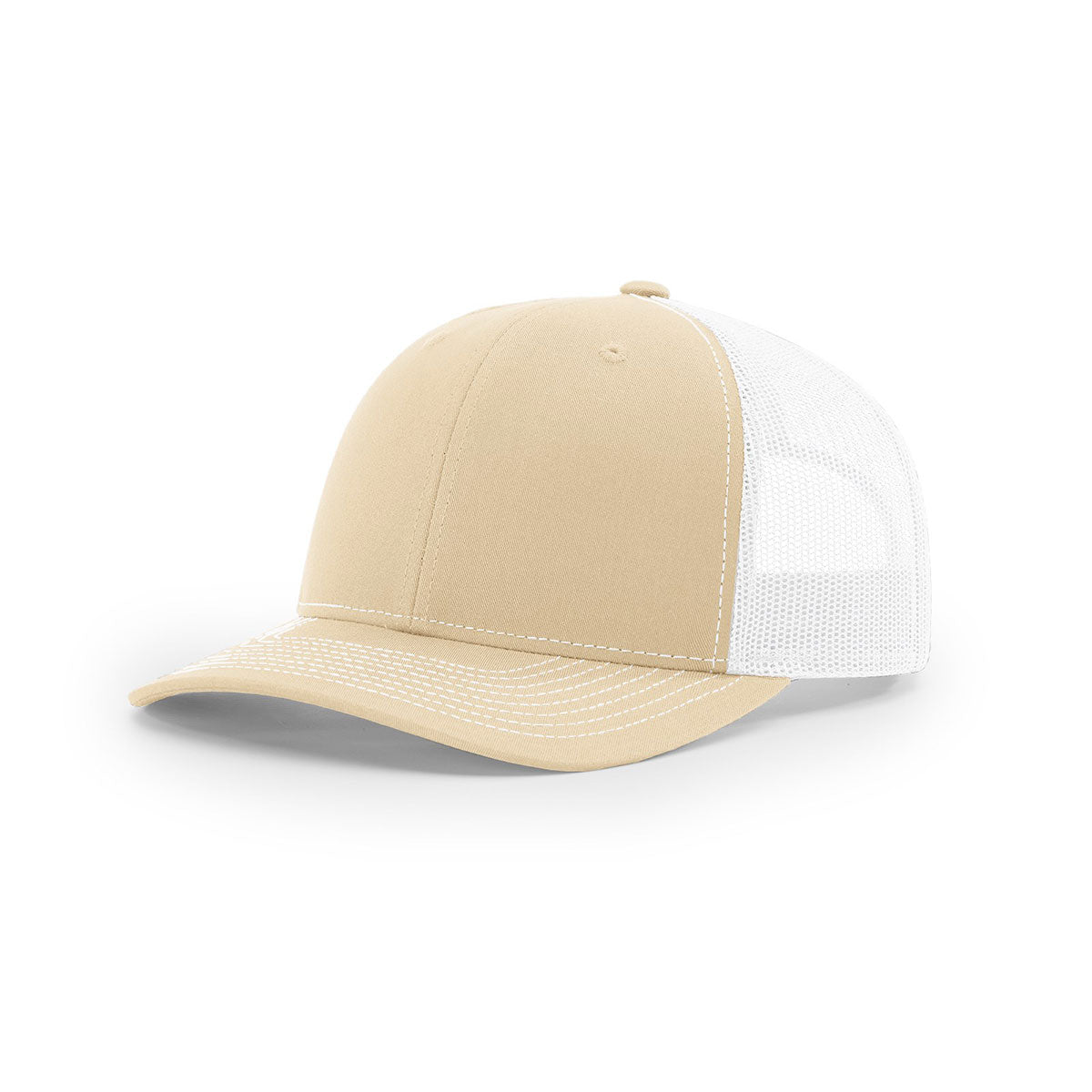 Richardson Khaki/White Mesh Back Split Trucker Hat: Stylish and Versatile