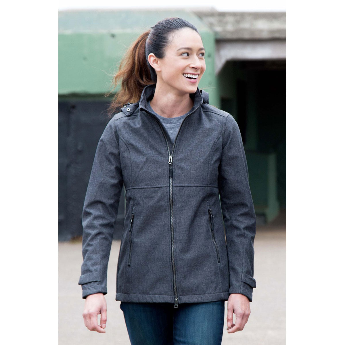 Landway Women's Dark Ash Uptown Textured Soft Shell - A Must-Have Jacket