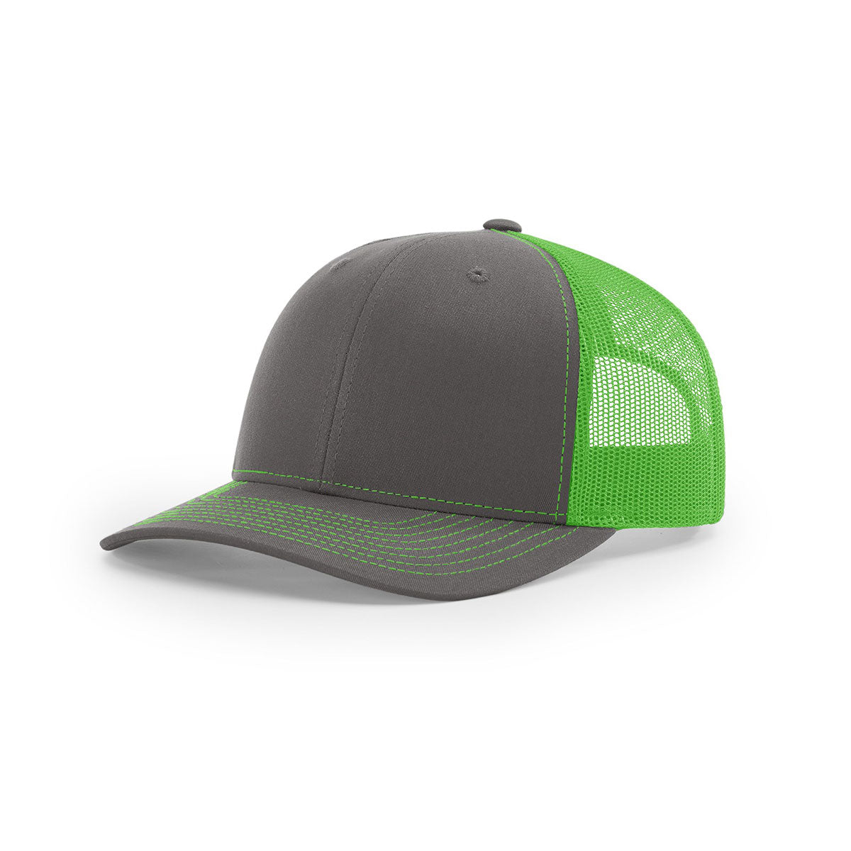 Richardson Charcoal & Neon Green Mesh Split Trucker Hat: A Bold Fashion Statement