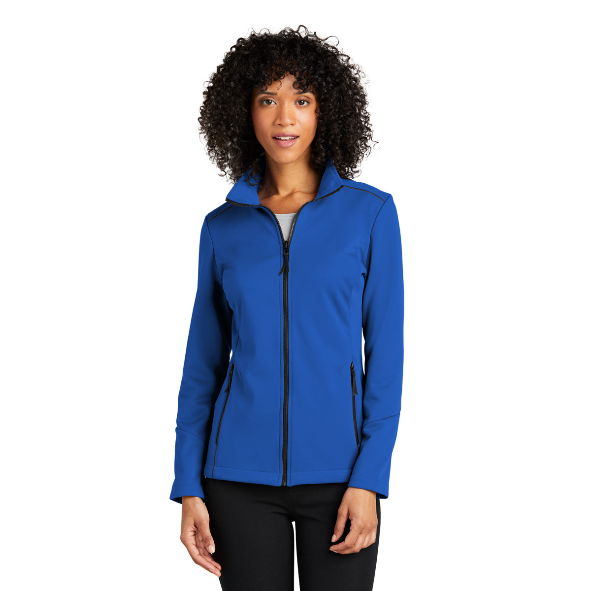 Port Authority Women's True Royal Tech Soft Shell Jacket - A Fashionable Statement