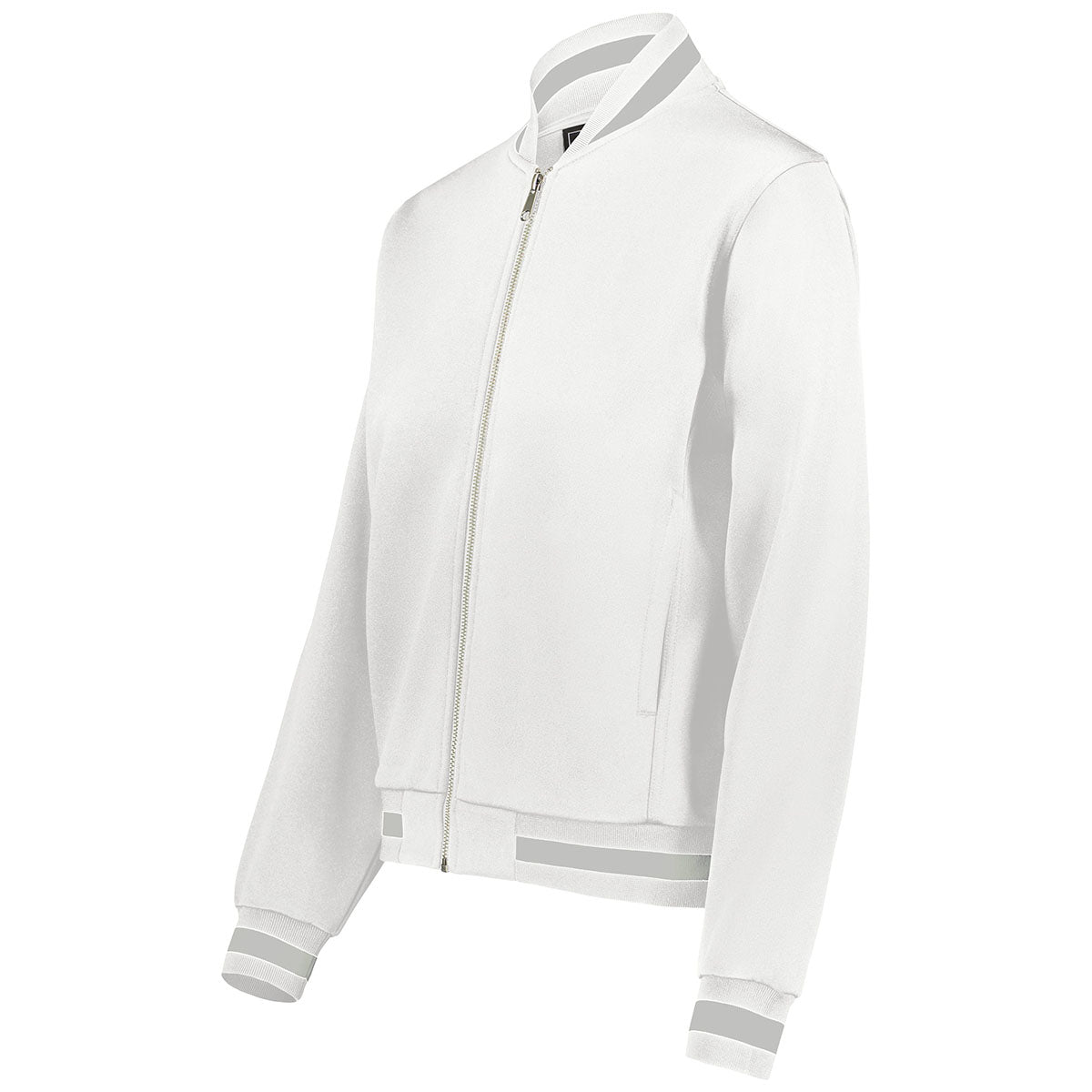 Holloway Women's Retro White/Athletic Heather V-Street Full Zip Jacket