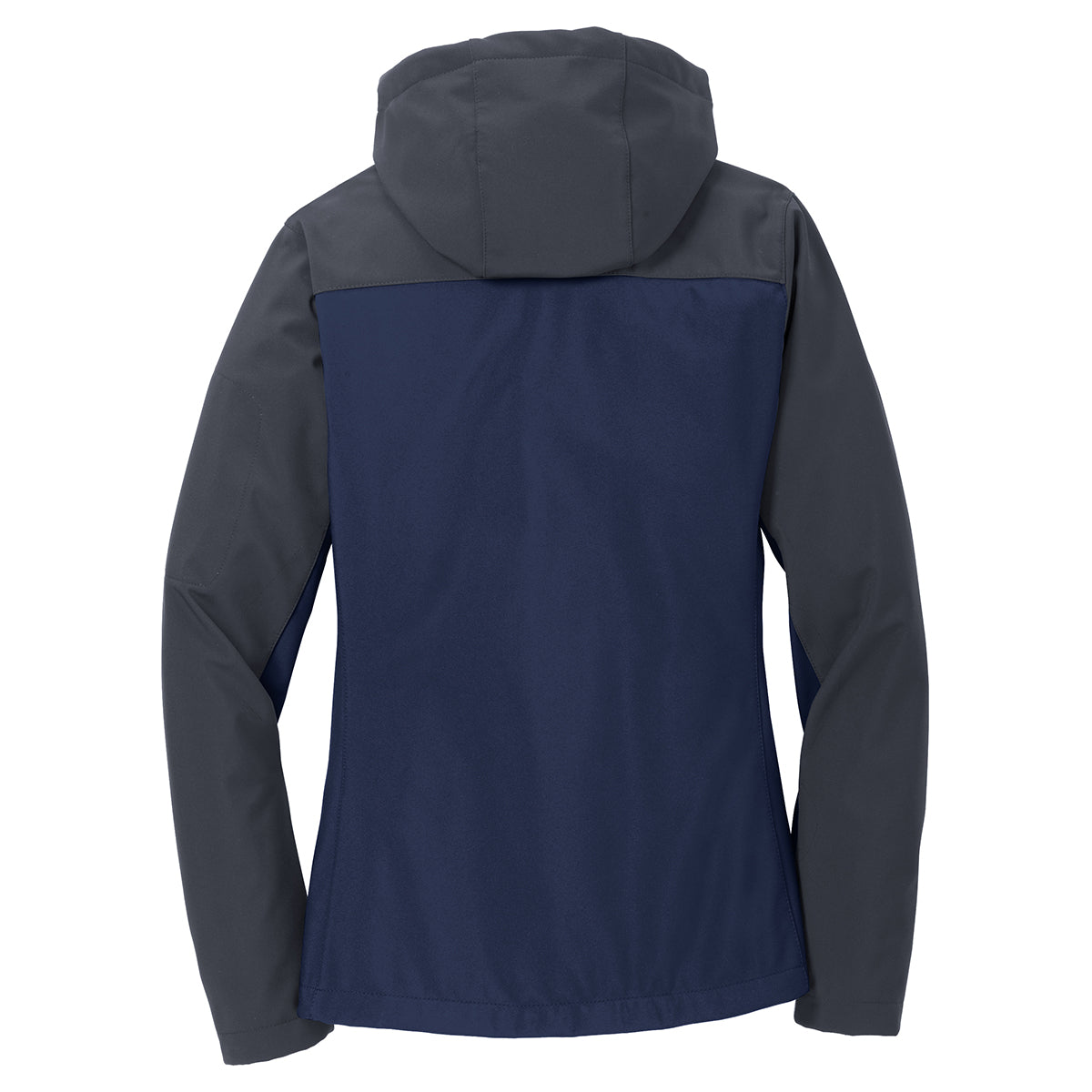 Port Authority Women's Dressy Blue Navy/Battleship Grey Hooded Soft Shell Jacket - A Must-Have!