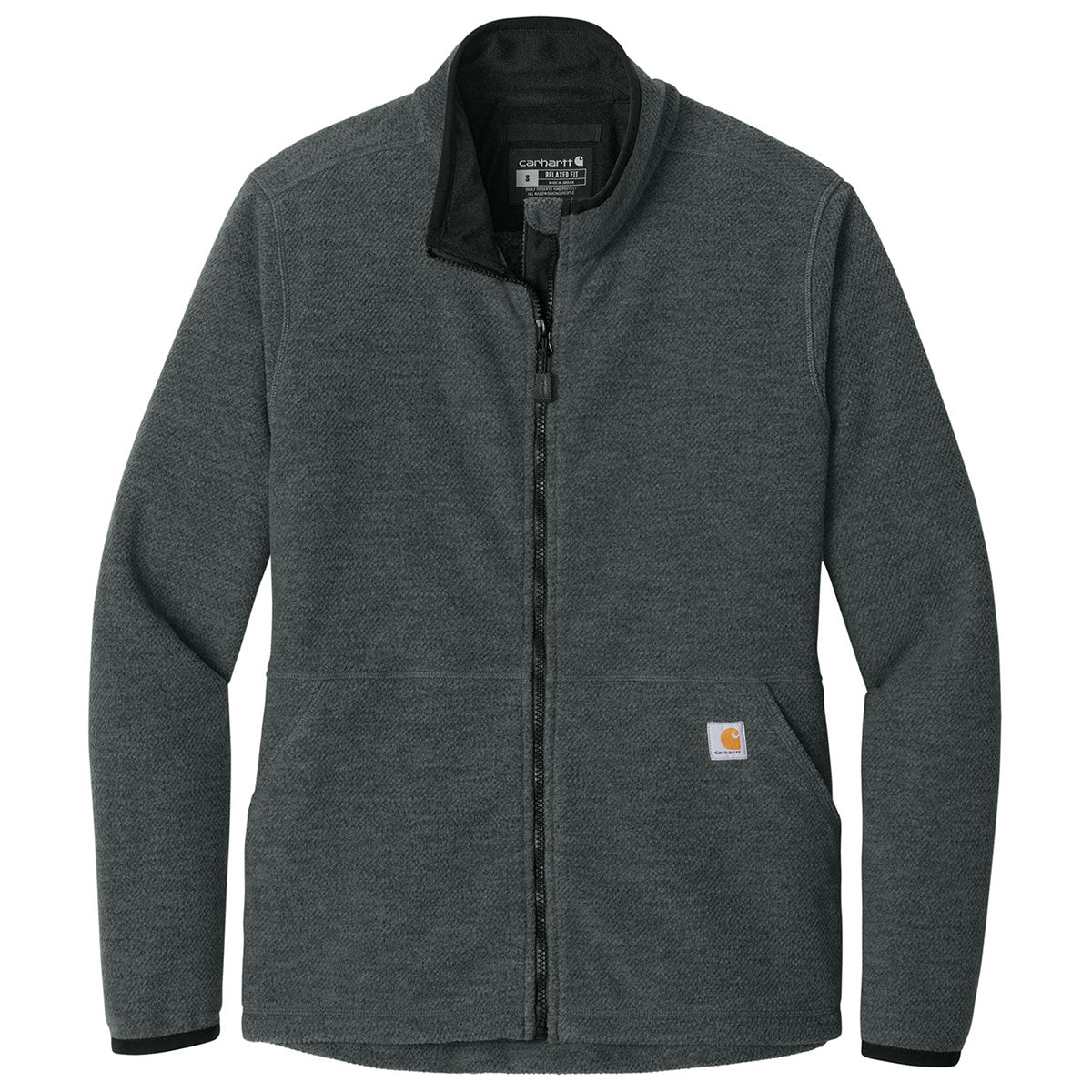 Carhartt Women's Cozy Carbon Heather Textured Full-Zip Fleece Jacket