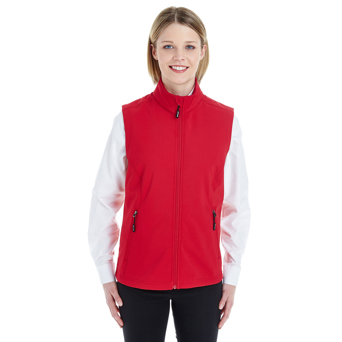 Core 365 Women's Stunning Red Cruise Two-Layer Fleece Bonded Soft Shell Vest - A Must-Have!