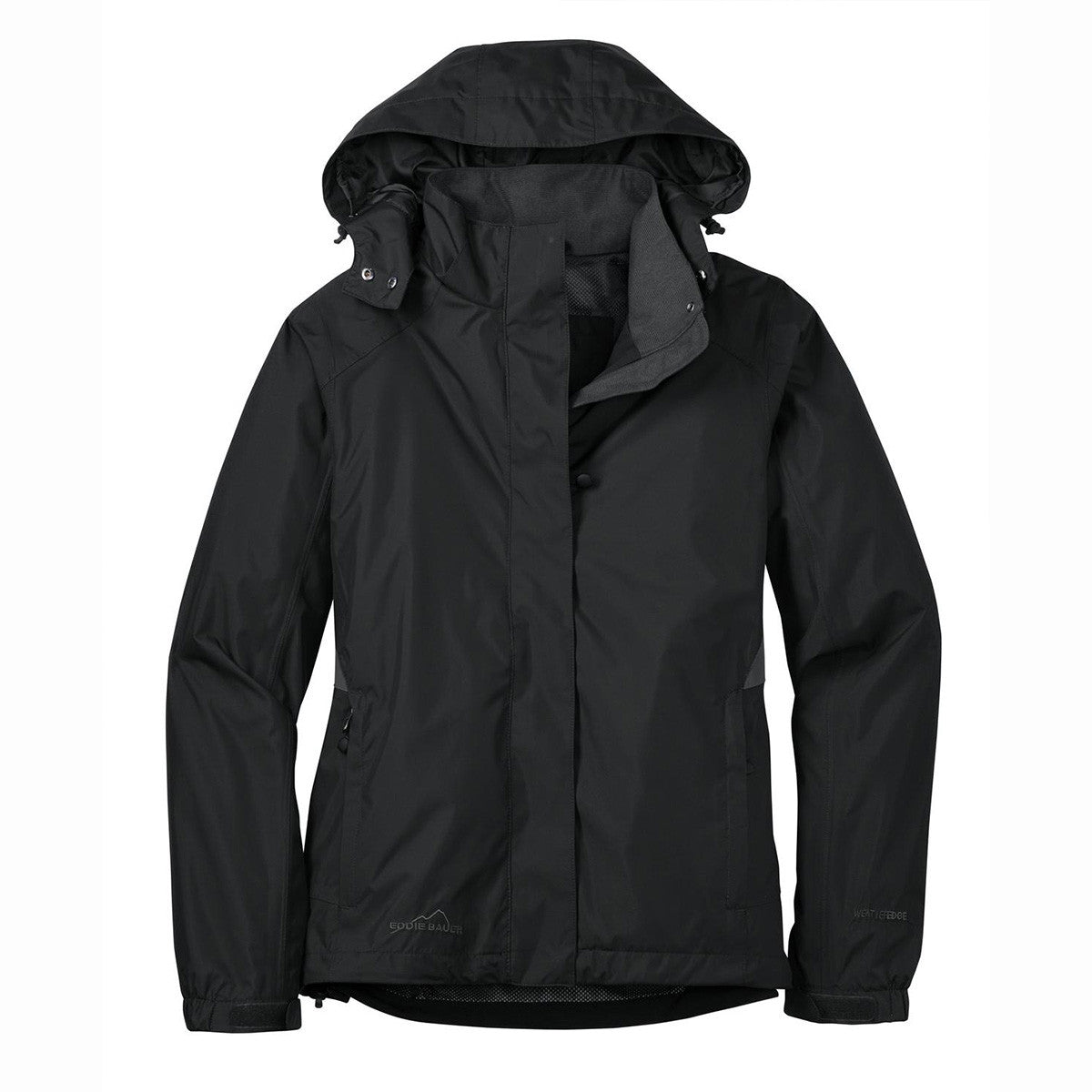 Eddie Bauer Women's Stylish Black/Steel Grey Rain Jacket