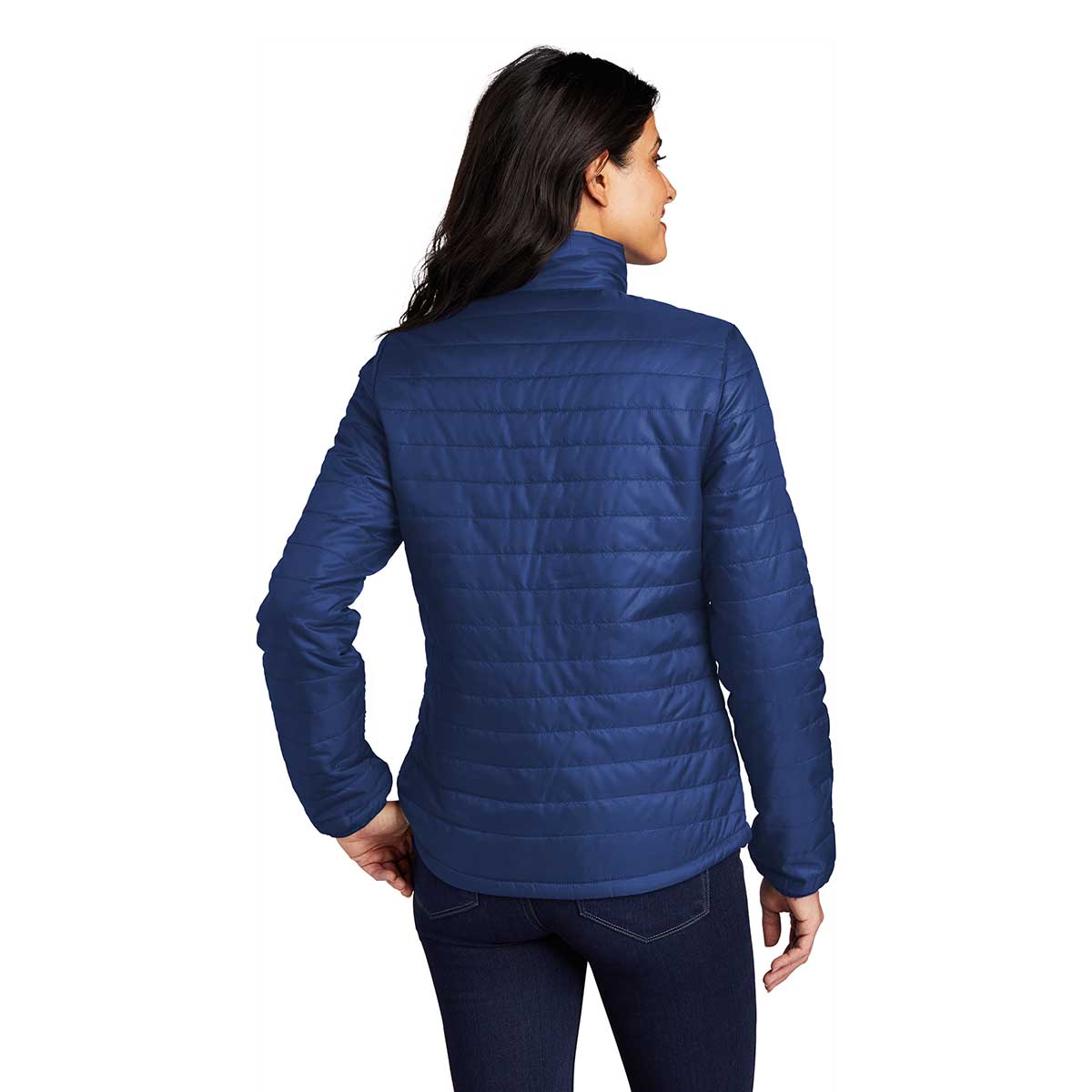 Port Authority Women's Stunning Cobalt Blue Packable Puffy Jacket - Stay Warm in Style!