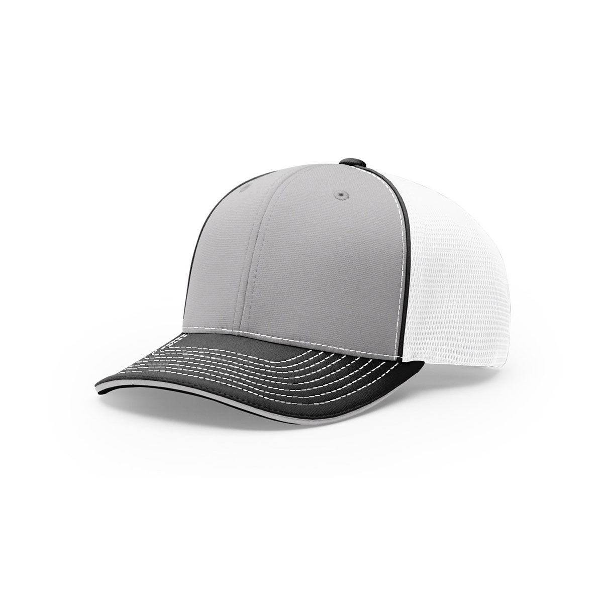 Richardson On-Field Tri-Color Pulse SportMesh R-Flex Cap: Grey, White & Black